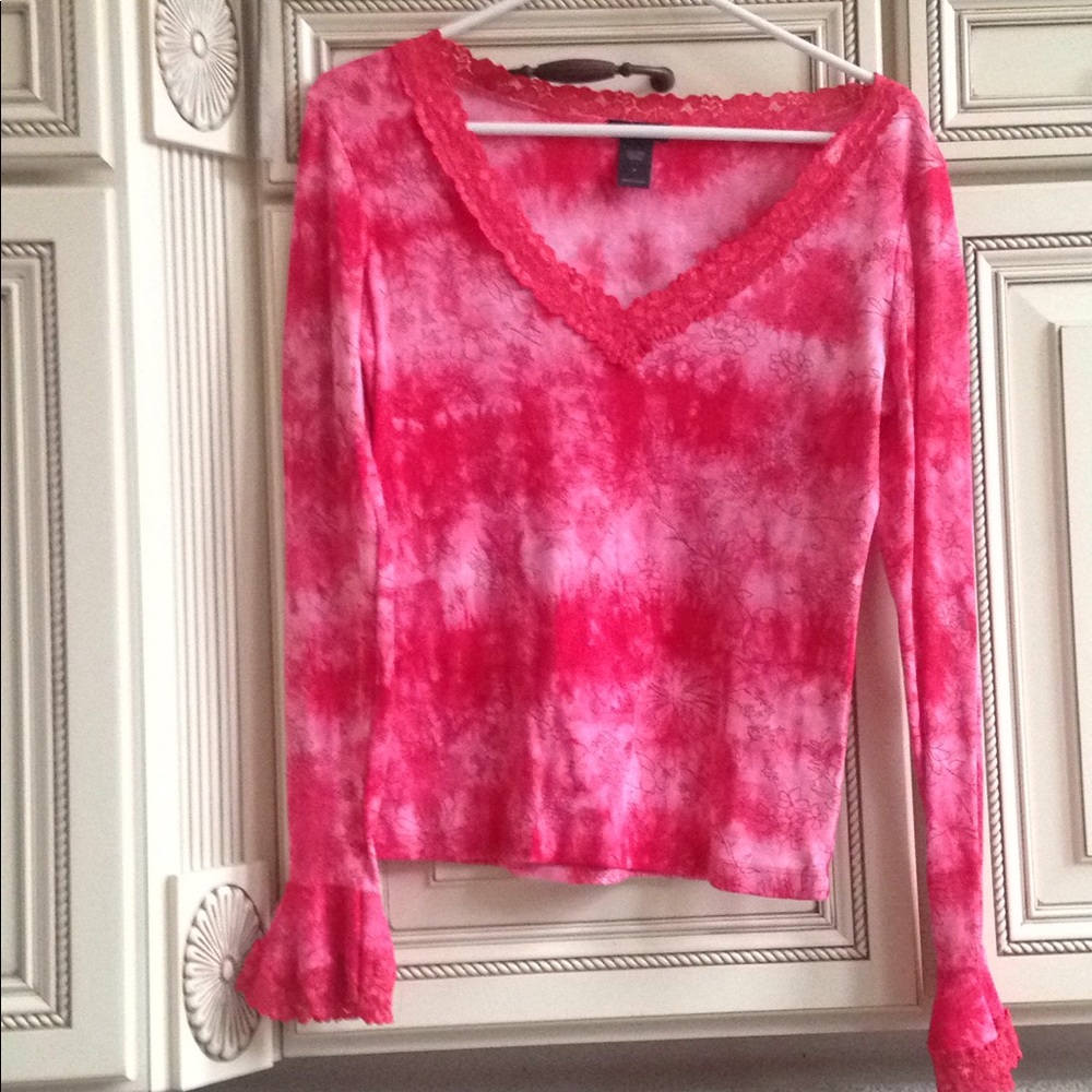 Tie-Dyed look Ruffled Cuff Shirt